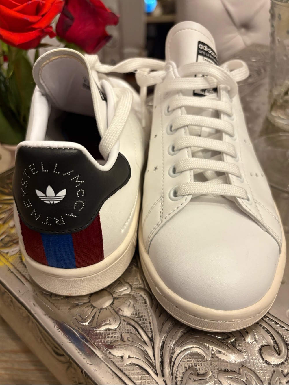 Adidas by Stella McCartney White Leather Low-Top Sneakers